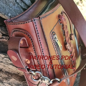 Shoulder Bag Pattern -Leather Crossbody Bag Pattern - Leather Bag Patterns -Leather Bag Pattern - Unisex Bag Patterns-PDF and Video Tutorial