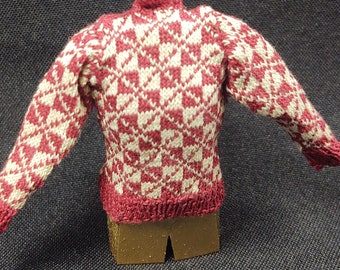 2" Richard Burgandy and Ivory sweater-miniature sweater