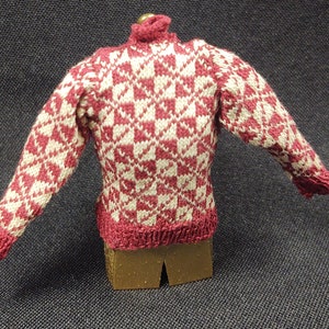 2&quot; Richard Burgandy and Ivory sweater-miniature sweater