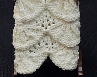 6" Double Scalloped Afghan-white, ivory, rose, or peach