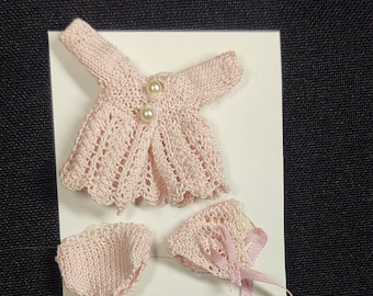 Brenda Baby sweater set-pink, mint, blue, white, ivory or peach
