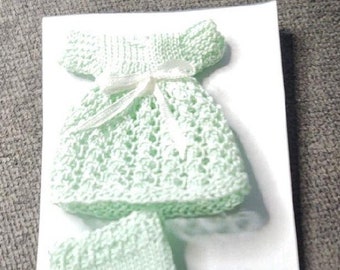 1.25" Baby Dollhouse outfit "Heidi" -available colors of mint, peach, pink, blue, ivory or white