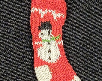 1.5" Christmas Snowman Stocking-miniature Christmas stocking Snowman