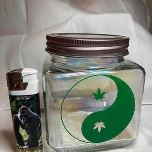 BIG SIP ON THE GO Colorado Weed Leaf Pot Glass Mason Jar With Airtight  Green Lid 3.25 x 2.9 - Paykoc Imports, Inc.