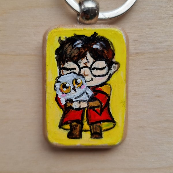 Harry Potter keychain Perfect for Keys or Bags Handmade with Love Acrylic Miniature Painting Original acrylic tiny art Harry Potter art