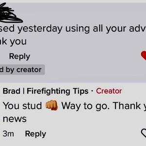 May include: Screenshot of a social media post showing a comment from a user thanking the creator for their advice. The creator replied with a message congratulating the user and thanking them for sharing the news.