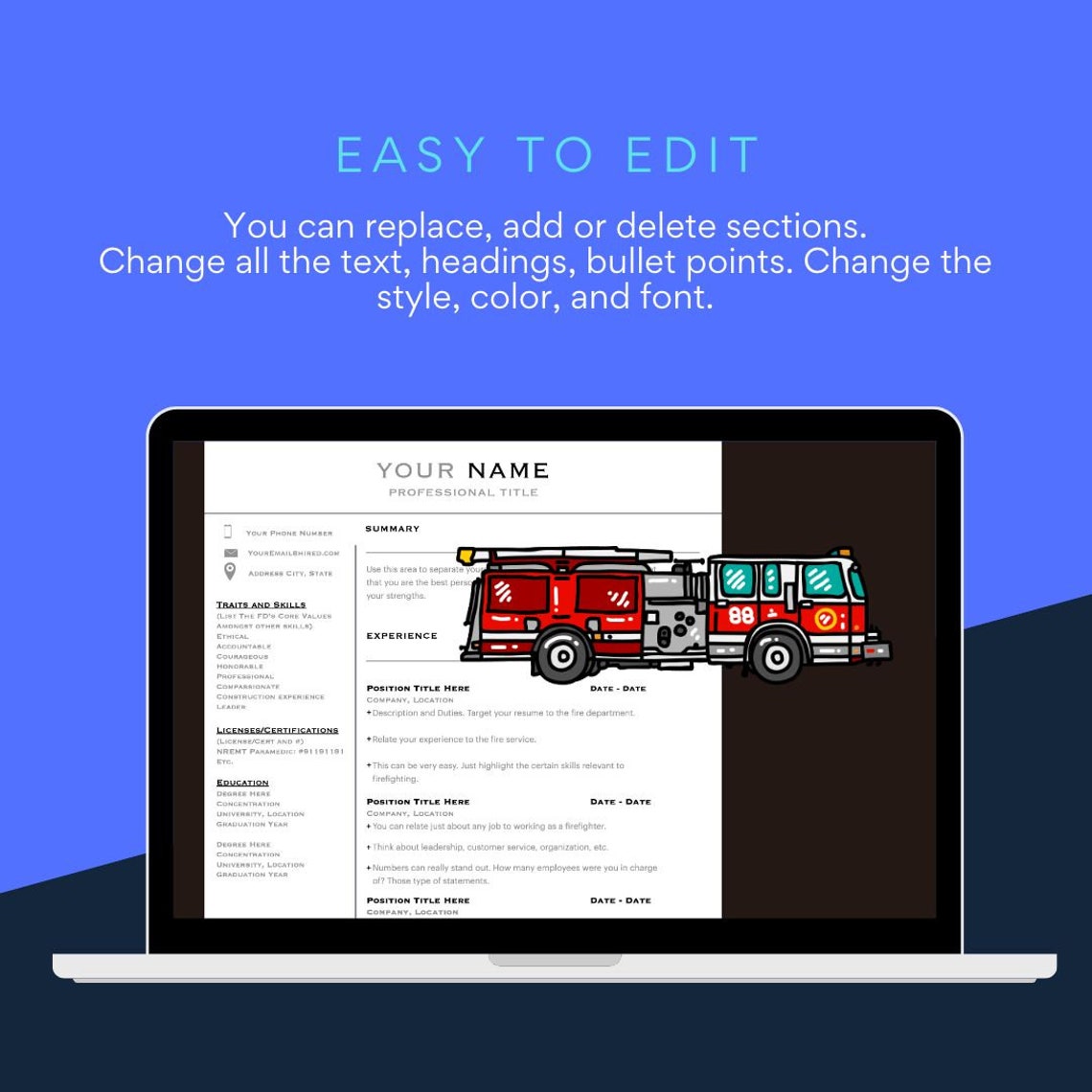 Modern Firefighter Resume Template - Il 1140xN.4460435076 Kclj 