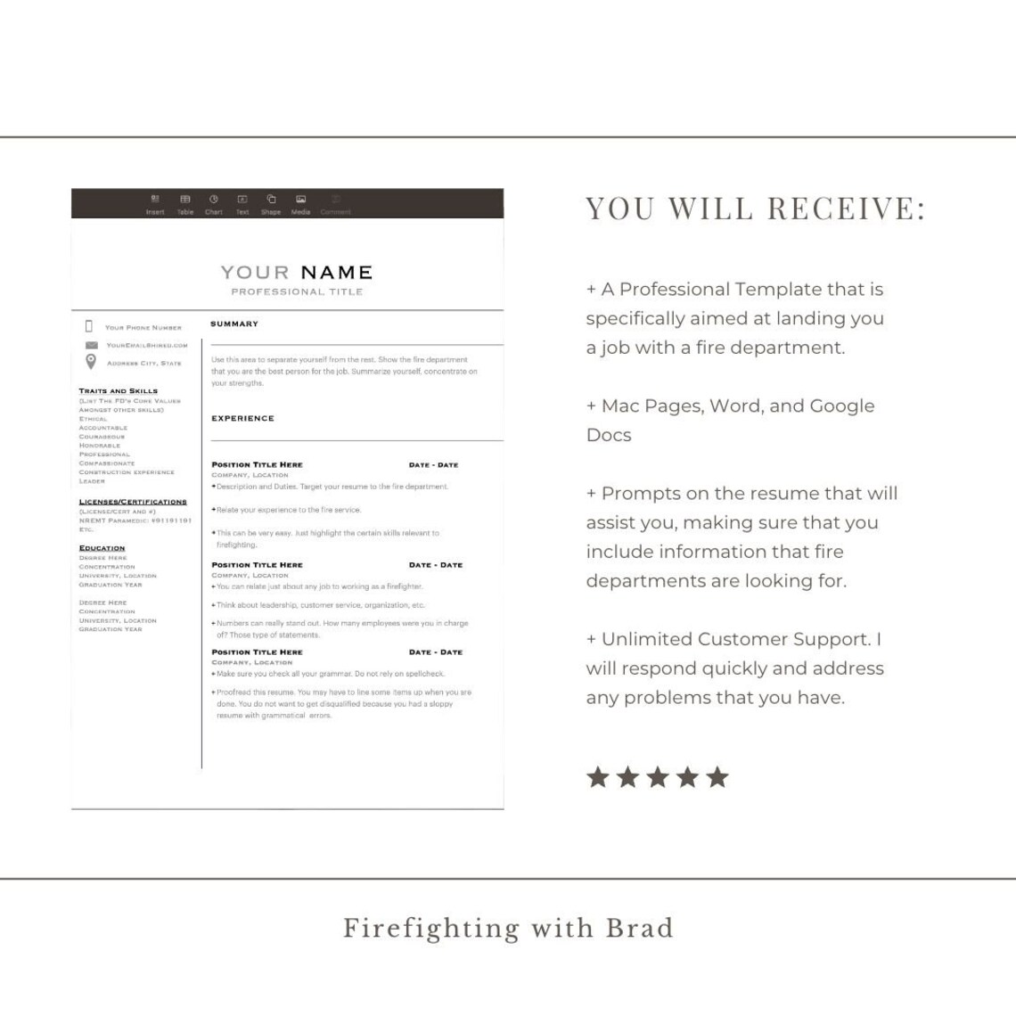 Modern Firefighter Resume Template - Il 1140xN.4460434964 Knct 