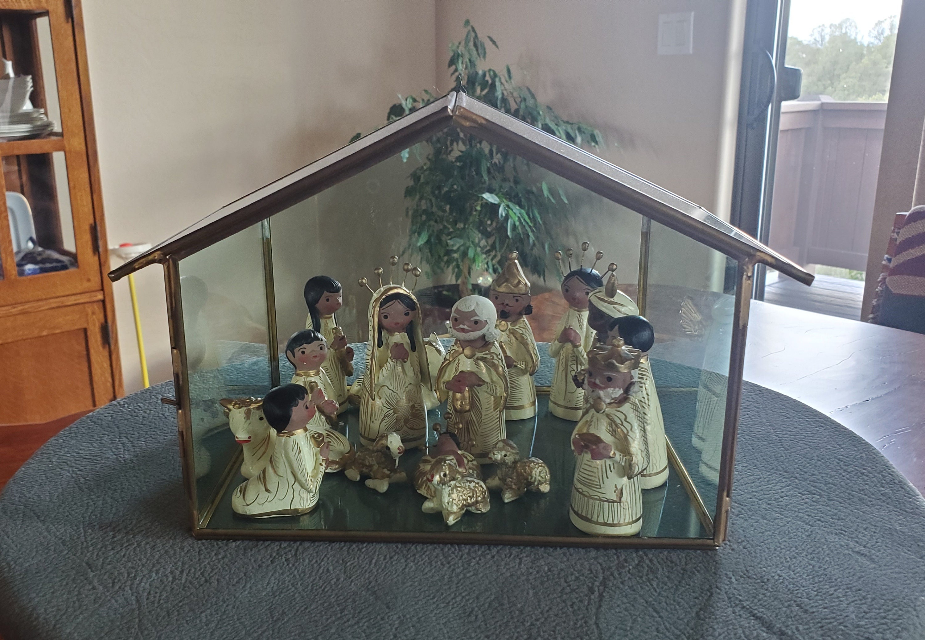 Vintage 16 Piece Handmade Clay Nativity Set Etsy