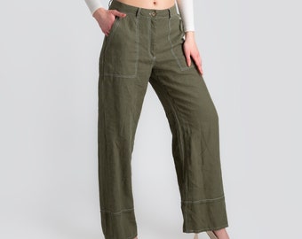 Mother's Day Gifts | Linen Pants | Pockets Linen Pants | Pants For Women | Linen Trousers with Pockets | Women's Linen Pants | %100 Linen