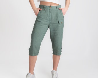 Linen capri pants | Linen culottes | Linen pants with pockets | Pants for women | Women's linen trousers | Summer pants | women's clothing