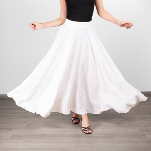 White Linen Skirt | Buttoned Long Skirt | Skirt For Women | Loose Wear Skirt | Linen Maxi Skirt | women's linen skirt | women's clothing