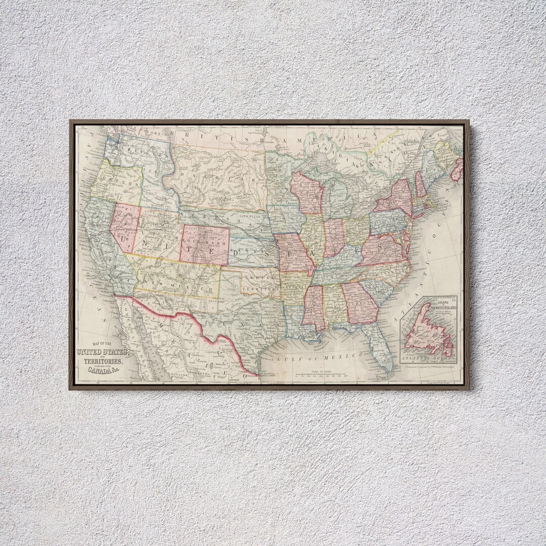 United States Map Framed Canvas - Il 1080xN.4848143049 Fu6q 