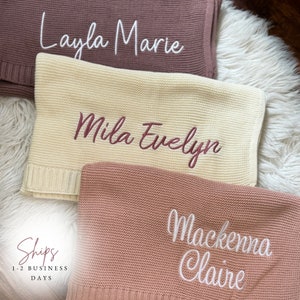 Baby Blanket gift | Custom Embroidered Name | Monogrammed Newborn Baby Gift| Stroller Blanket | Custom Baby Blanket. FAST FREE SHIPPING!