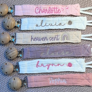 Monogrammed Pacifier Clips| Paci Clip| Pacifier Holder | Embroidered Custom Baby Shower Gift| Personalized Baby Gift | Baby Shower Gift