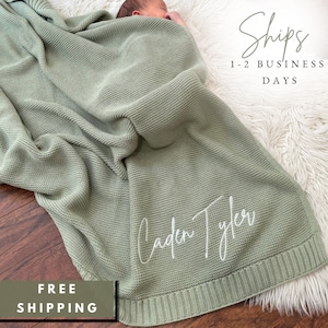 Baby Shower Gift | Baby gift| Newborn gift| Embroidered Name Blanket | Stroller Blanket | Newborn Baby Gift | Soft Breathable Cotton Blanket
