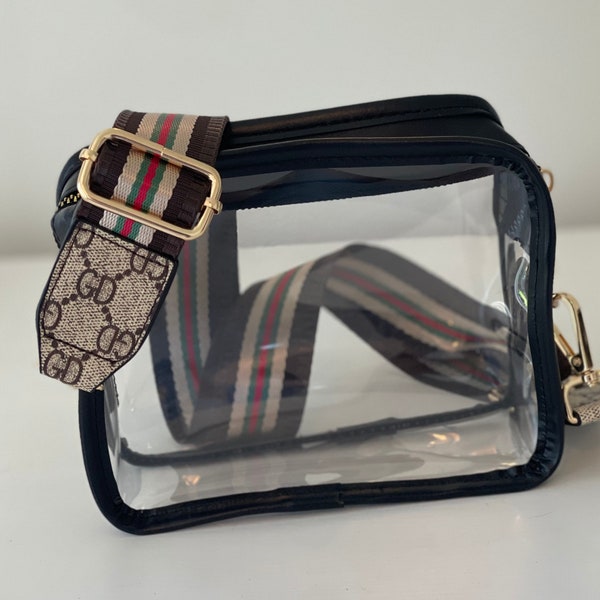 Stadium Game Day Purse - Clear Red and Green (TAN) Fashion Bag