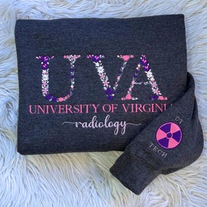 College Floral Letter Embroidered Sweatshirt | Embroidery Sorority Gift Greek Letter Sweatshirt | Family & Friend | SHIPS FROM USA!