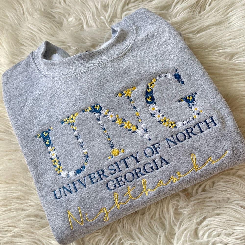 College Floral Letter Embroidered Sweatshirt | Embroidery Sorority Gift Greek Letter Sweatshirt | Family & Friend | Ships From Usa! Teerealmstore.Us Onlyshirt