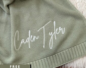 Baby Shower Gift | Baby gift| Newborn gift| Embroidered Name Blanket | Stroller Blanket | Newborn Baby Gift | Soft Breathable Cotton Blanket