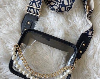 Clear Stylish Handbag Strap - Customizable Stadium Bag