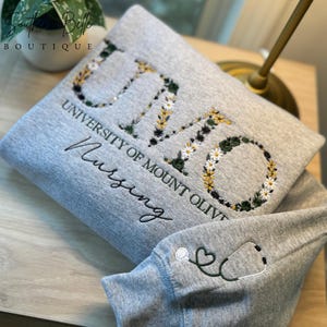 College Floral Letter Embroidered Sweatshirt | Embroidery Sorority Gift Greek Letter Sweatshirt | Family & Friend | SHIPS FROM USA!