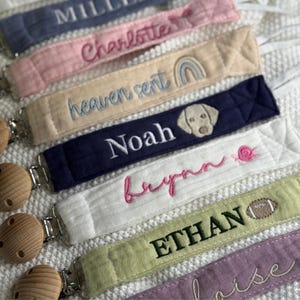 Monogrammed Pacifier Clips| Paci Clip| Pacifier Holder | Embroidered Custom Baby Shower Gift| Personalized Baby Gift | Baby Shower Gift