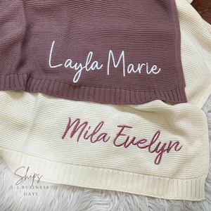 Baby Shower Gift | Baby gift| Newborn gift| Embroidered Name Blanket | Stroller Blanket | Newborn Baby Gift | Soft Breathable Cotton Blanket