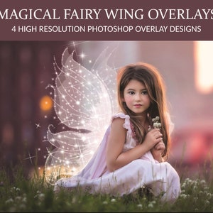 Magical fairy wing overlays, angel wing overlays, Photoshop overlays, photo editing, digital download