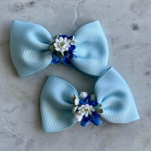 2 inch blue bows for toddler girls