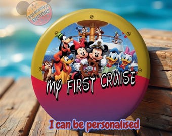 Customized Disney Cruise Name Tag, Disney Cruise Lapel Pin, Disney