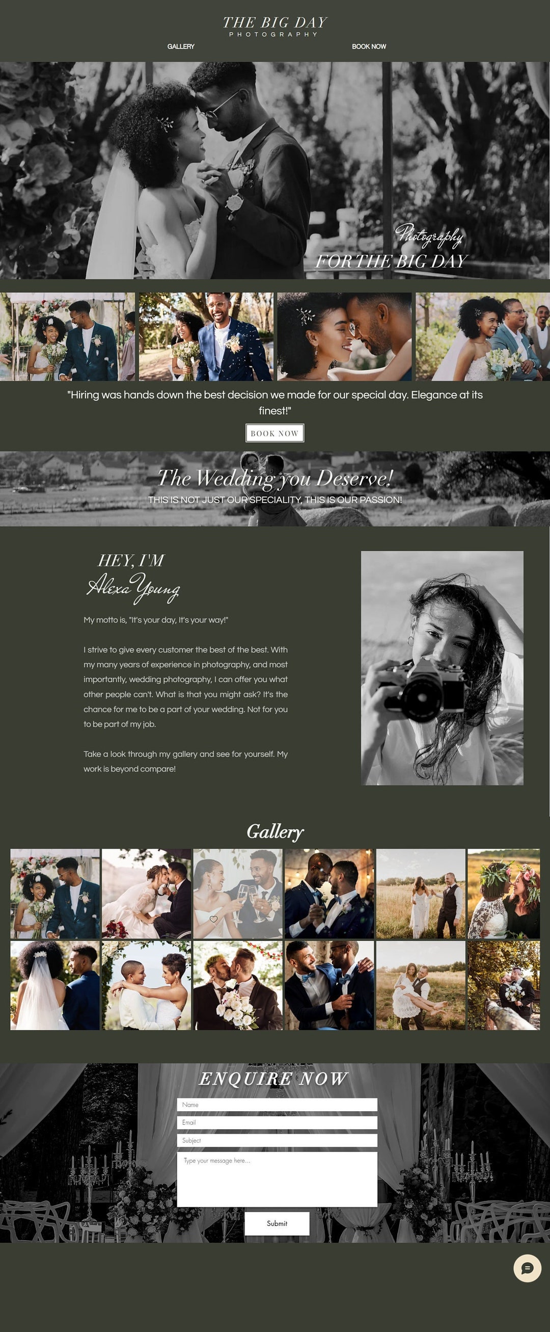 Wix Website Template for Wedding Photographer, Website Design