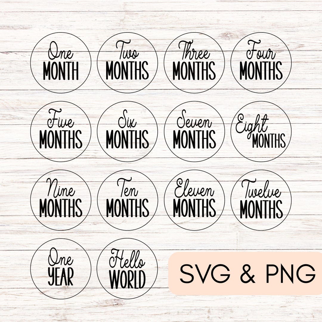 Baby Monthly Milestone Rounds SVG and PNG (digital Download) - Etsy