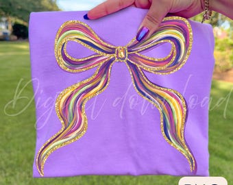 Coquette Bow PNG: Brushstroke Pastel Ribbon Clipart (Digital Download)