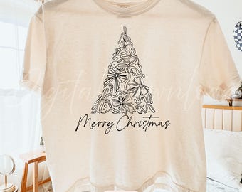 Coquette christmas tree PNG, aesthetic PNG design, Merry christmas, ( digital download)