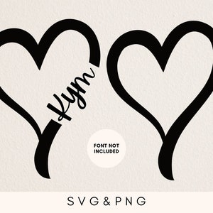 Herz mit einer Lücke für Namen svg, Namen Herz svg, benutzerdefinierte Herz svg, offenes Herz svg, Herz svg, Mama svg, Valentinstag svg, Liebe svg, png