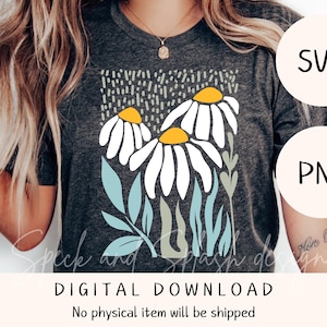 抽象的なレトロな花の SVG と PNG バンドル、デンマークのパステル フラワー シャツ デザイン、オーガニックな花の形のクリップアート、フラワー マーケットの SVG、カット ファイル