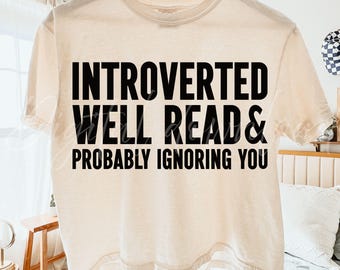 Svg Png introverti et bien lu, svg livresque drôle et png, svg booktrovert, svg club de lecture antisocial, livre chemise PNG, sublimation de lecture