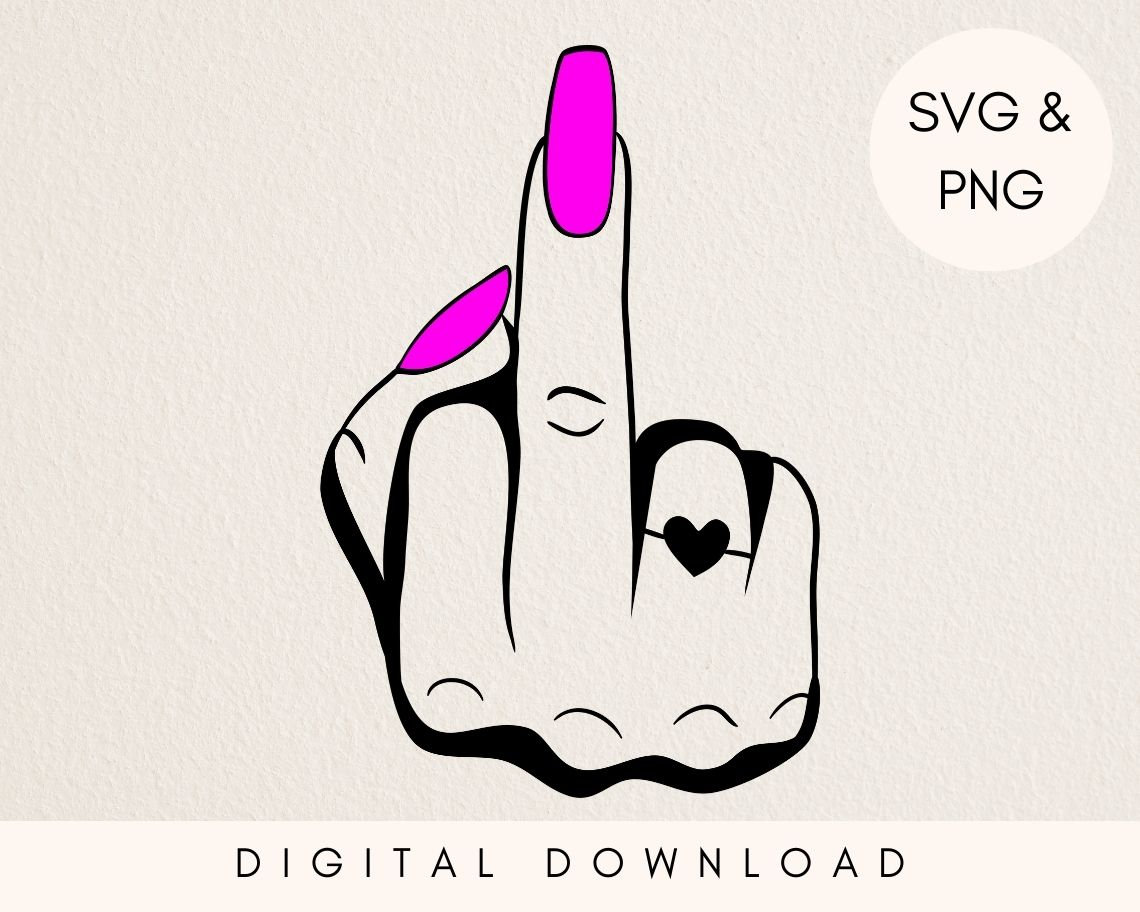 Middle Finger Pattern Pink Female Middle Finger SVG: Sarcastic Pink Nail Art (digital Download) - Etsy