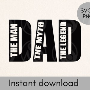 VADER de man de mythe de legende SVG, vaderdag SVG gesneden bestand voor cricut, papa/papa png, sublimatie ontwerpen, vaders dag hoodie ontwerp