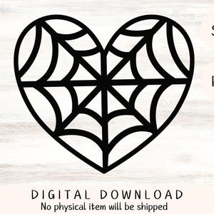 arquivo de corte SVG de coração de teia de aranha, SVG de menina aranha para cricut, SVG de decoração de Halloween, pacote SVG de copo de Halloween, download digital, arquivo de corte cricut