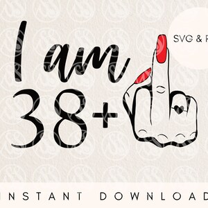 arquivo de corte svg de 39º aniversário para cricut, png de 39º aniversário, svg de dedo médio, rainha de aniversário svg, designs de sublimação de aniversário, svg sarcástico