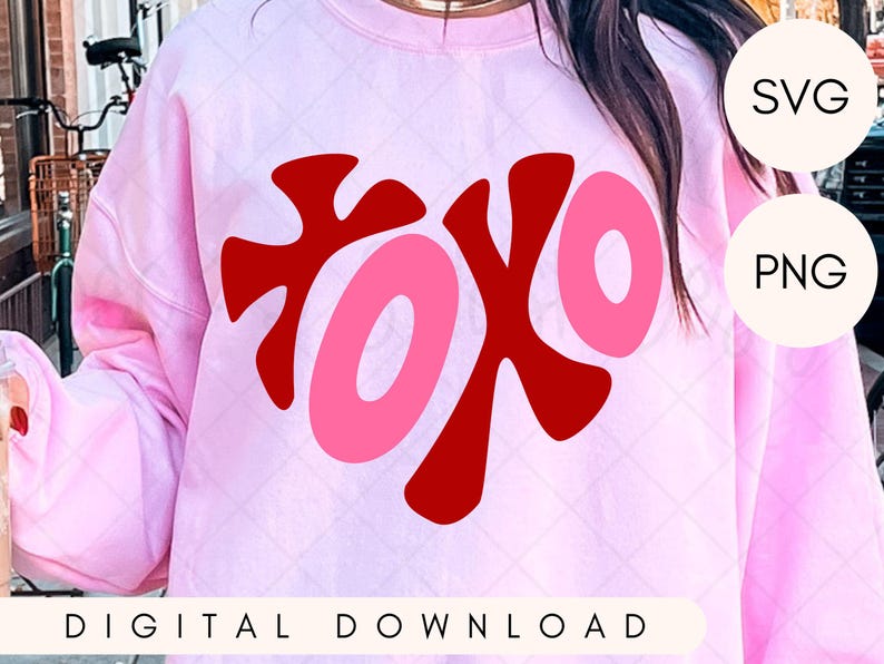 Retro XOXO Heart SVG: Valentine's Day Cut File (digital Download) - Etsy