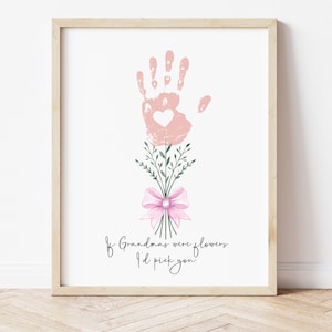 Arte con la huella de la abuela: Regalo DIY personalizado para el Día de la Madre (PDF imprimible)