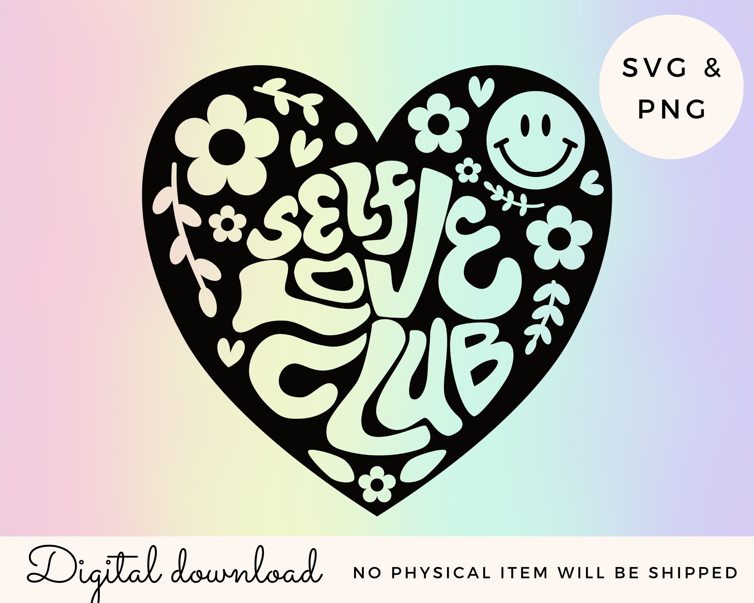Self Love Club Svg, Pocket and Back Svg, Png, Self Love Svg, Groovy Svg ...