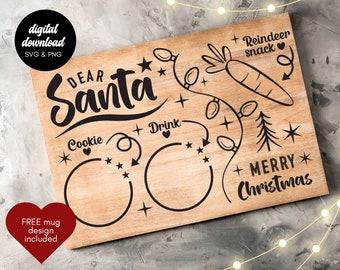 Vassoio di Babbo Natale SVG: file di taglio del piatto di Natale per Cricut (download digitale)