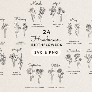 birthflower svg, birthmonth flower svg, birth month flower svg, birth flowers png, pliki svg na dzień matki dla cricut, simple flower svg