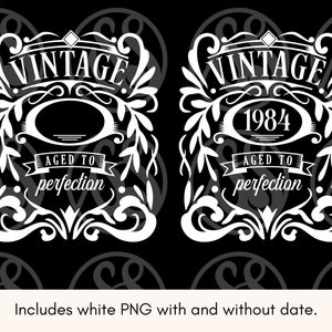 41. Vintage Geburtstag 1984 SVG PNG, Limited Edition SVG-Schnittdateien für Cricut, Geburtstag Shirt svg, gealtert bis zur Perfektion Sublimationsentwürfe