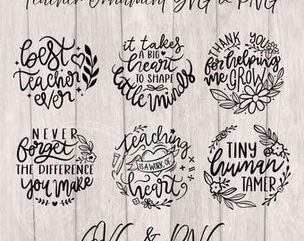 Teacher round ornament SVG and PNG Bundle, Christmas rounds SVG, Teacher gift  ( digital download)