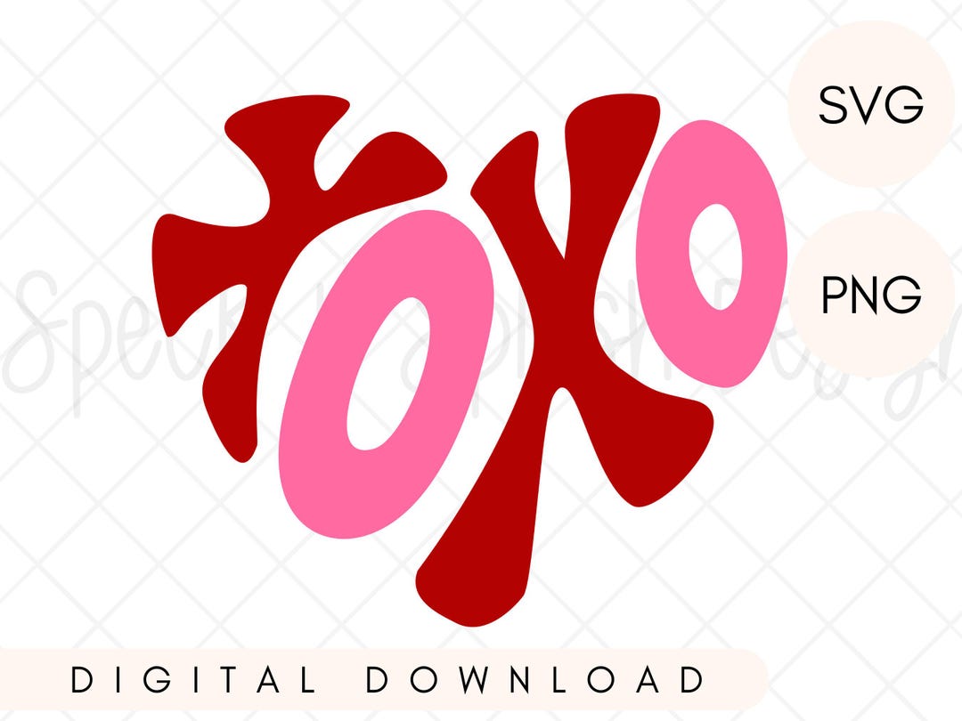 Retro XOXO Heart SVG: Valentine's Day Cut File (digital Download) - Etsy